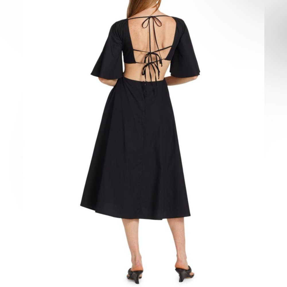 Matthew Bruch Flutter Sleeve Cutout Midi Dress - image 2